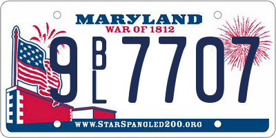 MD license plate 9BL7707