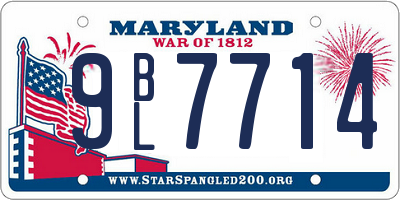 MD license plate 9BL7714