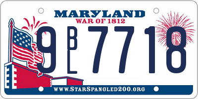 MD license plate 9BL7718