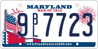 MD license plate 9BL7723