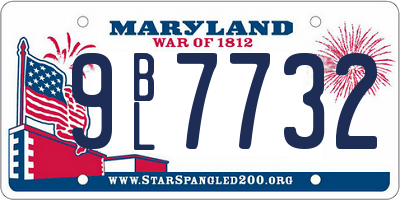 MD license plate 9BL7732