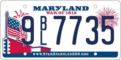 MD license plate 9BL7735