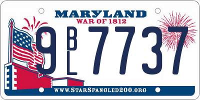 MD license plate 9BL7737