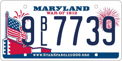MD license plate 9BL7739