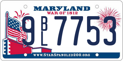 MD license plate 9BL7753