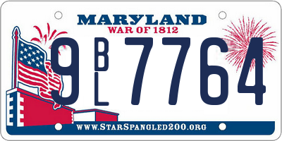 MD license plate 9BL7764