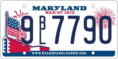 MD license plate 9BL7790