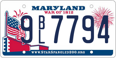 MD license plate 9BL7794