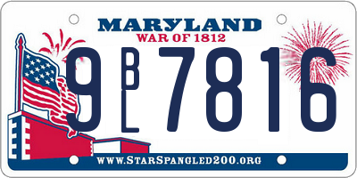 MD license plate 9BL7816