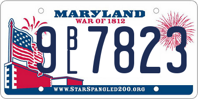 MD license plate 9BL7823