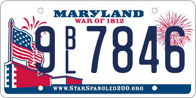 MD license plate 9BL7846