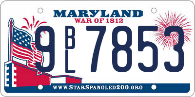 MD license plate 9BL7853