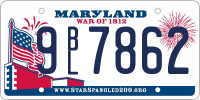 MD license plate 9BL7862