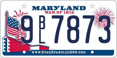 MD license plate 9BL7873
