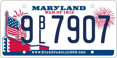 MD license plate 9BL7907