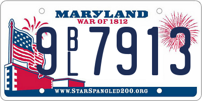 MD license plate 9BL7913