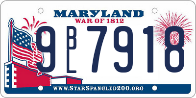 MD license plate 9BL7918