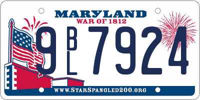MD license plate 9BL7924
