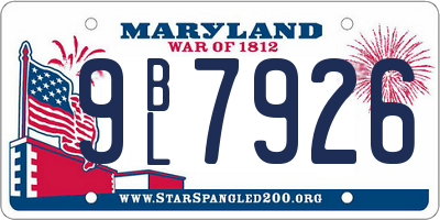 MD license plate 9BL7926