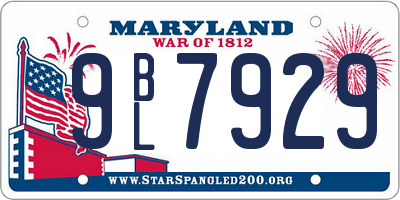 MD license plate 9BL7929