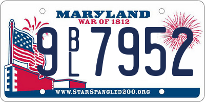 MD license plate 9BL7952