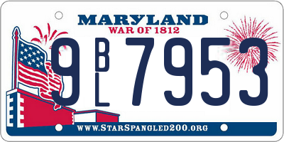 MD license plate 9BL7953