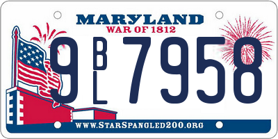MD license plate 9BL7958