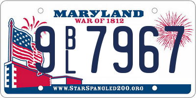 MD license plate 9BL7967