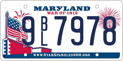 MD license plate 9BL7978
