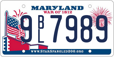MD license plate 9BL7989
