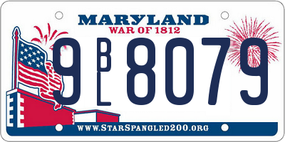 MD license plate 9BL8079