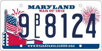 MD license plate 9BL8124