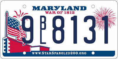 MD license plate 9BL8131