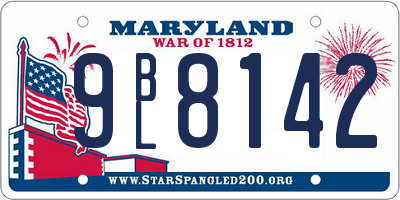 MD license plate 9BL8142