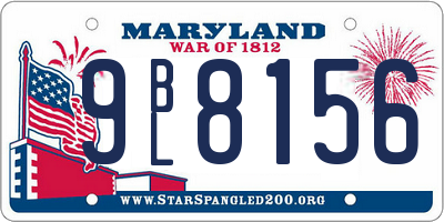 MD license plate 9BL8156