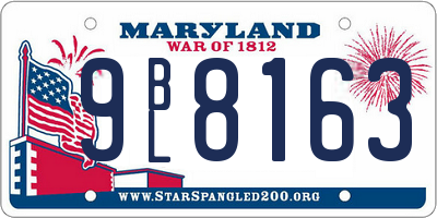 MD license plate 9BL8163