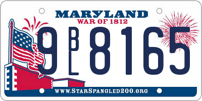 MD license plate 9BL8165