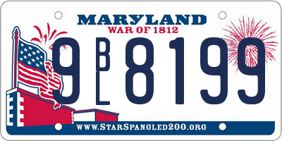 MD license plate 9BL8199