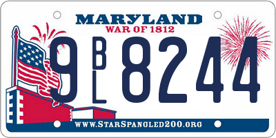 MD license plate 9BL8244