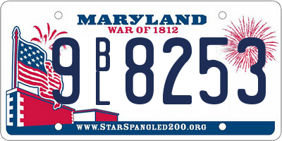 MD license plate 9BL8253