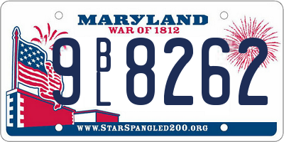 MD license plate 9BL8262