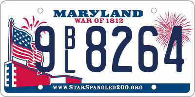 MD license plate 9BL8264