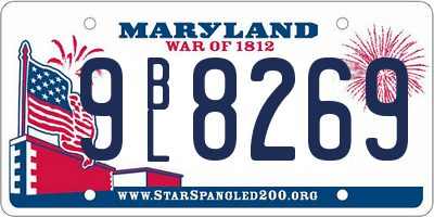 MD license plate 9BL8269