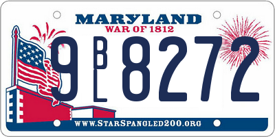 MD license plate 9BL8272