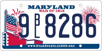 MD license plate 9BL8286