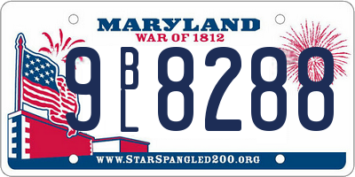 MD license plate 9BL8288