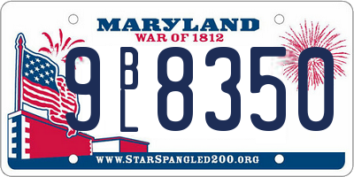 MD license plate 9BL8350