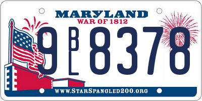 MD license plate 9BL8378