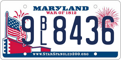 MD license plate 9BL8436