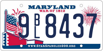 MD license plate 9BL8437